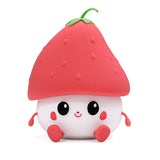 Gaeaspace  -  Strawberry Silicone Tap Light Cute Cartoon Lamp Playful Funny Toy Safe Soft Light Pat Control Amazing Gift For Friend Children