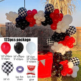 Gaeaspace  -  Racing Car Theme Birthday Balloons 4D Silver Black Red Balloon Arch Garland Boys Two Fast Baby Shower Birthday Party Supplies