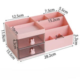 Gaeaspace  -  Desktop Transparent Cosmetics Storage Box Desktop Organizer with Drawers Pen Holder Stationary Storage Rack for Office Desks