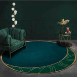 Gaeaspace  -  Light Luxury Rugs for Bedroom Dark Green Round Carpets Living Room Decoration Carpet Cloakroom Lounge Rug Home Decor Chair Mat