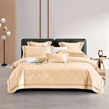 Gaeaspace  -  Family European Egyptian Cotton Duvet Cover Set 4/6/7Pcs Jacquard Queen King Bed Linens Bedding Sets