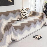 Gaeaspace  -  Modern Wavy Lines Sofa Cover Cloth for Living Room Decor, Full Cover, Universal Couch Towel Mat, Dust Proof Sofa Cushion Cover