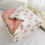 Gaeaspace  -  200X150CM Summer Quilt Air Conditioning Thin Quilt Child Double Side Cover Polyester Printed Adult Washable Bed Home Blanket