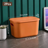 Gaeaspace  -  1/2 Pcs Plastic Storage Bins, Stackable Baskets with Lid and Handle,Colorful Desktop Box Cubby Containers