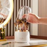 Gaeaspace  -  360° Rotating Makeup Brushes Holder Portable Desktop Cosmetic Organizer for Brushes Cosmetic Storage Box Clear Jewelry Container