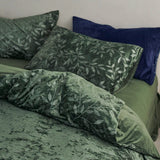 Gaeaspace  -  Velvet Fleece Bedding Set, Vintage Leaf Bedding Set, Warm, Single, Double, Queen, King, Duvet Cover, Bed Sheet, Pillowcases