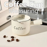 Gaeaspace  -  3oz/90ml Ceramic Measuring Cups with Duel Scale and Handle High Value Espresso Extraction Cup Transfer Cup Milk Jug Coffee Tool