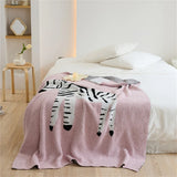 Gaeaspace  -  Ins Style Cartoon Zebra Pattern Thickened Half-side Fleece Blanket Soft Dress Matching Sofa Blanket Picnic Outdoor Shawl Blanket