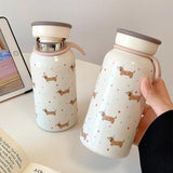 Gaeaspace  -  Original Cute Bow Thermos Cup For Girls 304 Stainless Steel Direct Drinking Water Cup Portable Leakproof Insulation Tumbler New