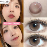 Gaeaspace  -  Pink Contact Lenses Myopia Color Contact Lenses for Eye with Diopters Natural Grey Brown Eye Color Lenses Blue Lens 2PCS