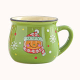 Gaeaspace  -  150ML Ceramic Christmas Cup Cartoon Santa Style Cute Elk Mousse Cup Breakfast Water Drinking Tools Coffee Milk Mug for Household