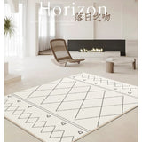 Gaeaspace  -  Modern Art Design Light Luxury Line Large Area Living Room Carpet Home Decoration Black White Line Bedroom Rug ковер سجادة كبيرة