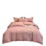 Gaeaspace  -  New Class a High Precision Cotton Brushed Embroidery Four-Piece Set Pure Cotton Bed Sheet Duvet Cover