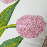 Gaeaspace  -  Green and fresh ins tulip pillow cover simple embroidered flower sofa bedside cushion office waist pillow