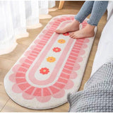 Gaeaspace  -  Modern Flowers Rug Carpet Thickened Fluffy Soft Bedside Carpets Bedroom Non-Slip Long Floor Mat Bedroom Living Room Girls Decor