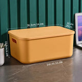 Gaeaspace  -  1/2 Pcs Plastic Storage Bins, Stackable Baskets with Lid and Handle,Colorful Desktop Box Cubby Containers