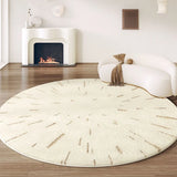 Gaeaspace  -  French Luxury Round Bedroom Decor Carpet Large Area Plush Rug Cream Style Carpets for Living Room Fluffy Soft Thicken Floor Mat