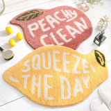 Gaeaspace  -  Creativity Doormat Cartoon Fruit Carpet Flocking Non-slip Bath Mat Lemon Peach Home Land Pad Bedroom Toilet Doorway Floor Mat