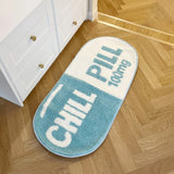 Gaeaspace  -  Ultra Soft Tufted Chill Pill Rug Cute Bathroom Mat Blue Game Accent Carpet for Living Room Nonslip Fun Decorative Area Rug