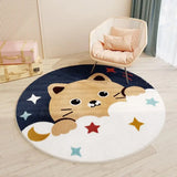 Gaeaspace  -  Cute Round Living Room Decoration Plush Carpet Cartoon Bedroom Bedside Soft Crawling Floor Mat Large Area Cloakroom Washable Rug