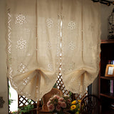 Gaeaspace  -  Retro balloon curtain lifting curtain fan-shaped half curtain roman blinds kitchen bay window flowers  cortinas para cocina