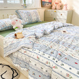 Gaeaspace  -  A-Class Lace Cartoon Knitted Cool Feeling Silk Summer Quilt Air Conditioning Cool Feeling Quilt Skin-friendly Napping Blankets