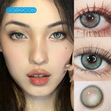 Gaeaspace  -   Mustard Green Colored Contact Lenses Soft For Eyes Small Beauty Pupil Myopia Prescription Degrees Yearly Natural New