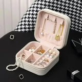 Gaeaspace  -  Mini Jewelry Storage Box Portable Travel Organizer Jewelry Case Leather Storage Earrings Necklace Ring Jewelry Organizer Display