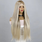 Gaeaspace  -  Natural Silver Gray Gradient Wig Lace Synthetic Large Wave Wig Role-Playing Wig Women's Daily Wig