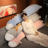 Gaeaspace  -  160CM Cute Soft Long Sheep Cattle Pillow Plush Toys Stuffed Hippo Office Nap Sleep Long Pillow Cushion Gift Doll for Kids Girls