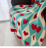 Gaeaspace  -  Wonderland Love Heart Knitted Blankets Bohemian Plaid Throw Blanket Sofa Cover Leisure Bed Cover Blanket Bedspread