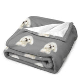 Gaeaspace  -  Maltese puppy Throw Blanket Fluffy Blankets Large manga Fashion Sofa Blankets Flannel Fabric