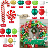 Gaeaspace  -  Christmas Balloon Garland Arch Kit Red Green Lolipop Cone Star Foil Balloons New Year Christmas Party Decoration Supplies Gifts