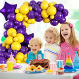 Gaeaspace  -  113 Pcs Balloon Garland Kit, with Two 18inch Purple Star Foil Balloon, for Basketball Sport Theme