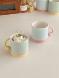 Gaeaspace  -  Korean Style Simple Ins Style Creative Mug Ceramic Frosted Matte Glaze Niche Couple Cup with Handle Household Milk Oatmeal Cup