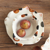 Gaeaspace  - Cartoon Cat Ceramic Bowl Plate Western Food Salad Plate Dessert Noodle Soup Bowl Home Cuisine Fruit Cake Dish Cooking Tableware