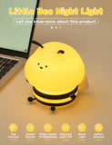 Gaeaspace  -  LED Night light Cute Bee Cartoon Animals Silicone Lamp for Children Kid Touch Sensor Timing USB Rechargeable For Birthday Gifts