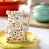 Gaeaspace  -  Ceramic Bear Jar Cute Animal Statues Storage Jar Tea Food Honey Storage Jars Sealed Pots Kitchen Supplies Decor Honey Pots