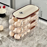 Gaeaspace  -  Large Egg Holder for Fridge Automatic Rolling Egg Organizer Clear Plastic Egg Container Stackable Egg Dispenser and Storage Bin