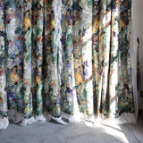 Gaeaspace  -  oil painting curtains halo dyeing art style log pastoral curtains for bedrooms, balconies, living rooms, floral floor curtains