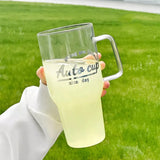 Gaeaspace  -  1000ml Large Glass Cup With Lid And Straw For Ice Coffee  Water Tea Juice Beer Wine Glass Mug Bottle Aesthetic Drink Bottle Gift