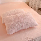 Gaeaspace  - Luxury Autumn Winter Warm Pink Bedding Set Plush Kawaii Mink Velvet Queen Duvet Cover Set with Sheets Single Double Bedding Sets