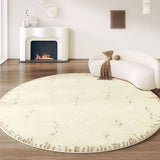 Gaeaspace  -  French Luxury Round Bedroom Decor Carpet Large Area Plush Rug Cream Style Carpets for Living Room Fluffy Soft Thicken Floor Mat