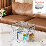 Gaeaspace  -  Transparent Household Portable Storage Box Desktop Clutter Storage Box Snacks Toys Storage Container Large Capacity Box