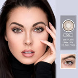 Gaeaspace  -  1 Pair Eyes Contact Multicolored Lenses For Eyes Brown Natural Beauty Makeup Contacts Lens Dia:14mm With Contact Case