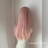 Gaeaspace  -  Lolita Wig Pink Long Straight Cosplay Wig for Women Headband Synthetic Wigs Pelucas De Fiesta Wigs