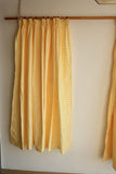 Gaeaspace  -  Easy Install Cotton Yellow Plaid Blackout Curtains Fresh Self Adhesive Window Drapes for Living Room Bedroom Rent House Curtains