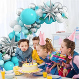 Gaeaspace  -  NEW 1set Blue Silver Balloon Wreath Children's Birthday Party Anniversary Wedding Valentine's Day Arched Balloon Set