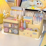 Gaeaspace  -  Multifunctional Kawaii Pen Holder Organizer Desktop Stationery Pencil Storage Box Drawer Desk Cute Ins Multi-layer Storage Box