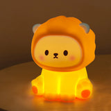 Gaeaspace  -  Kawaii Lion Night Light Rechargeable 3 Level Dimmable Silicone Sleeping Light Bedside Lamp Nursery Nightlights For Bedroom